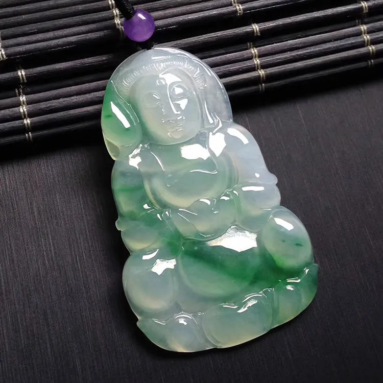 Natural Jade Pendant Jadeite Guan Yin Pendant PT383