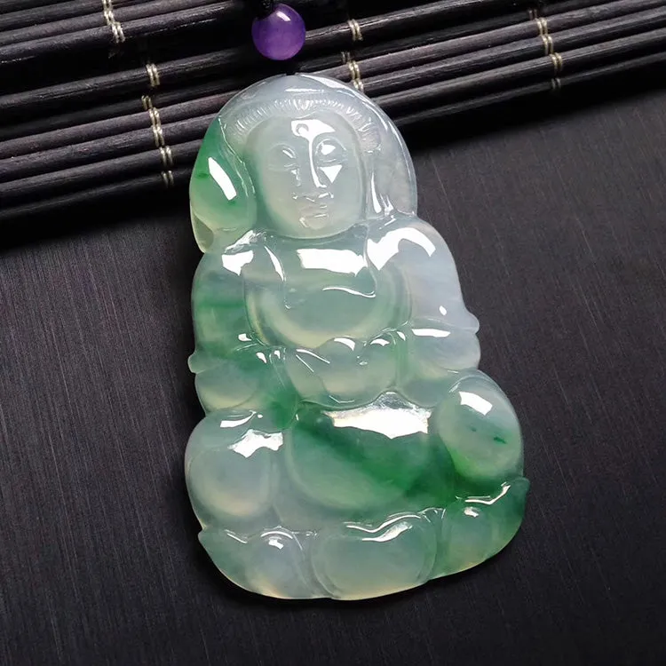 Natural Jade Pendant Jadeite Guan Yin Pendant PT383