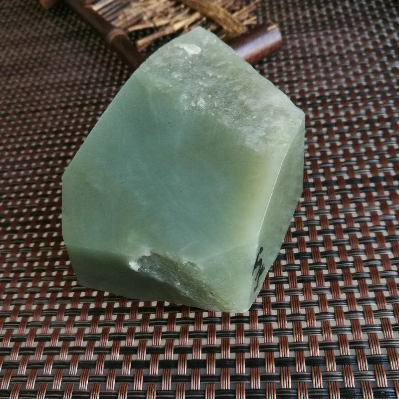 Natural Kunlun Jade Rough Nephrite Raw (411g,8X4.5X3.5cm)