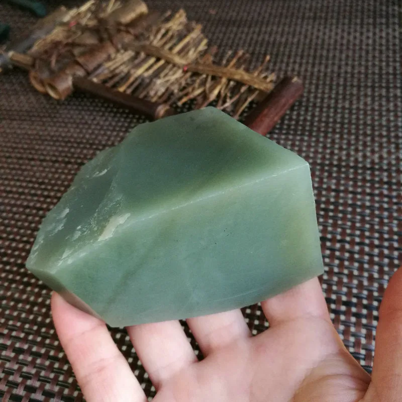 Natural Kunlun Jade Rough Nephrite Raw (411g,8X4.5X3.5cm)