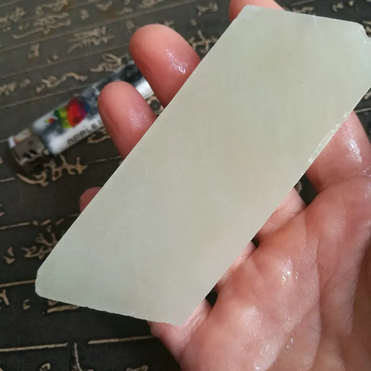 Natural Kunlun Jade Rough Nephrite Raw (99g, 9X3.8X1cm)