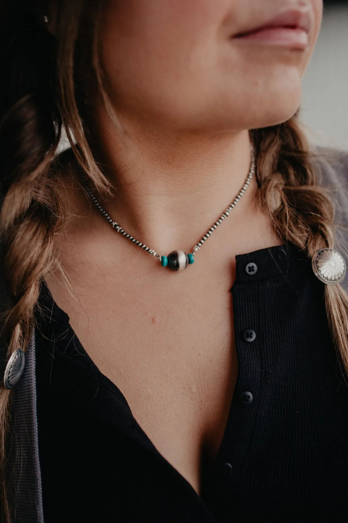 Navajo Pearl Turquoise Ball Necklace