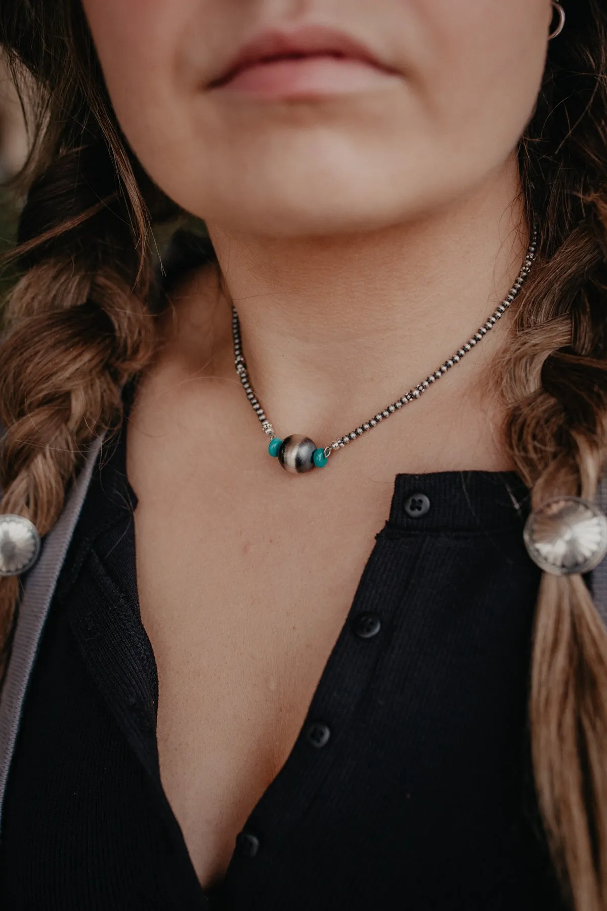 Navajo Pearl Turquoise Ball Necklace