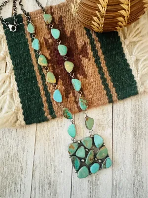 Navajo Sterling Silver & Royston Turquoise Necklace by Jacqueline Silver