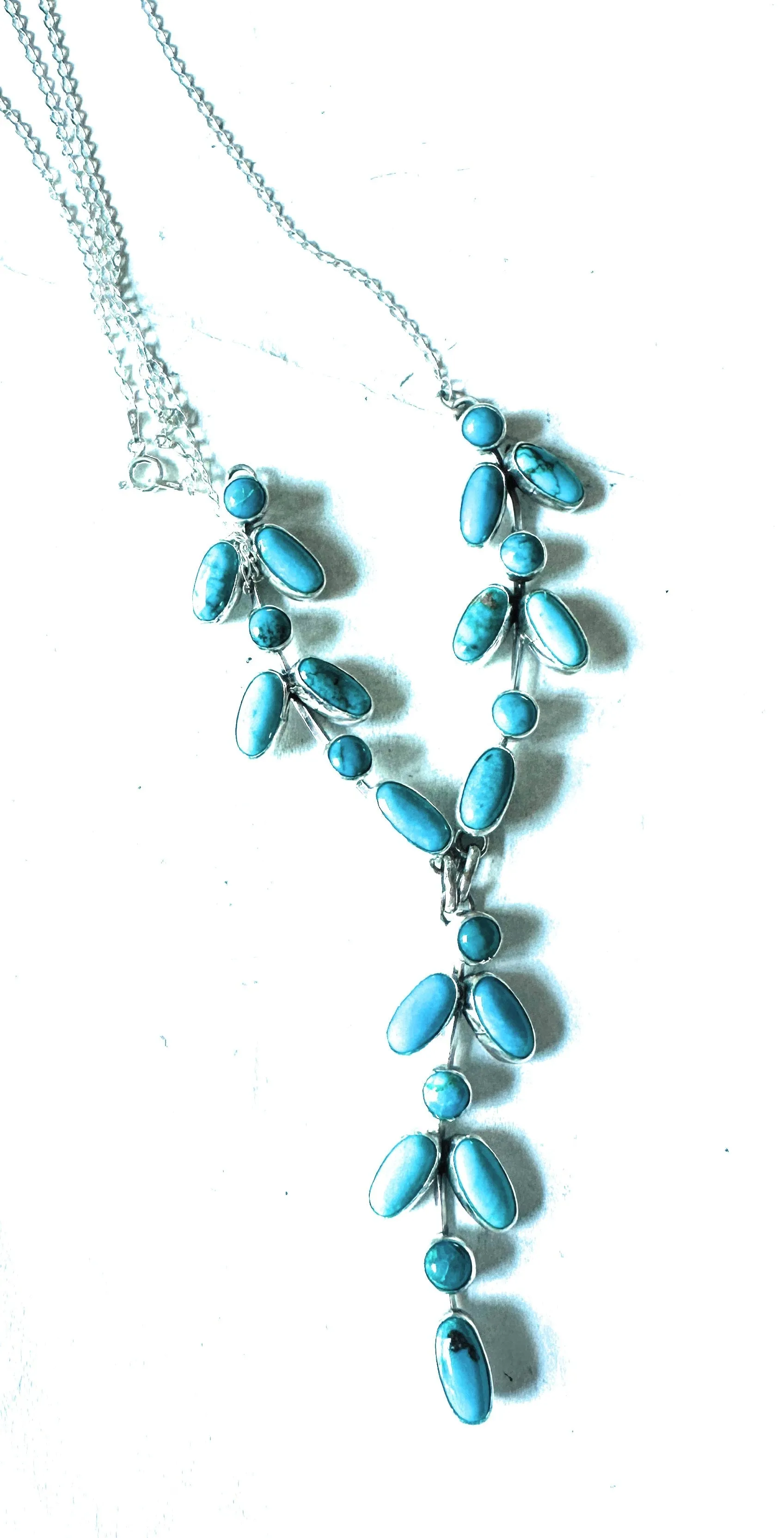 Navajo Sterling Silver & Turquoise Vine Necklace