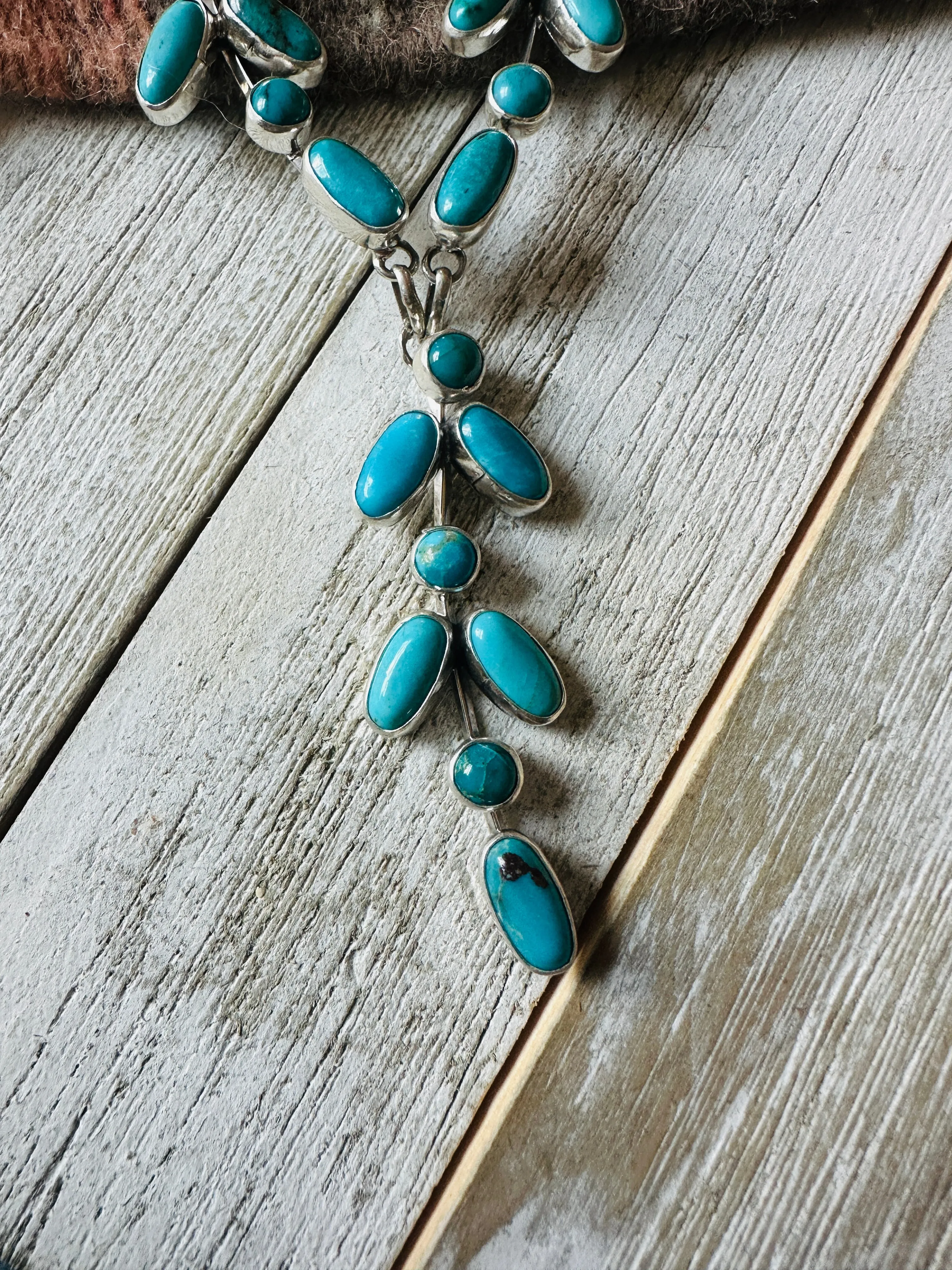 Navajo Sterling Silver & Turquoise Vine Necklace