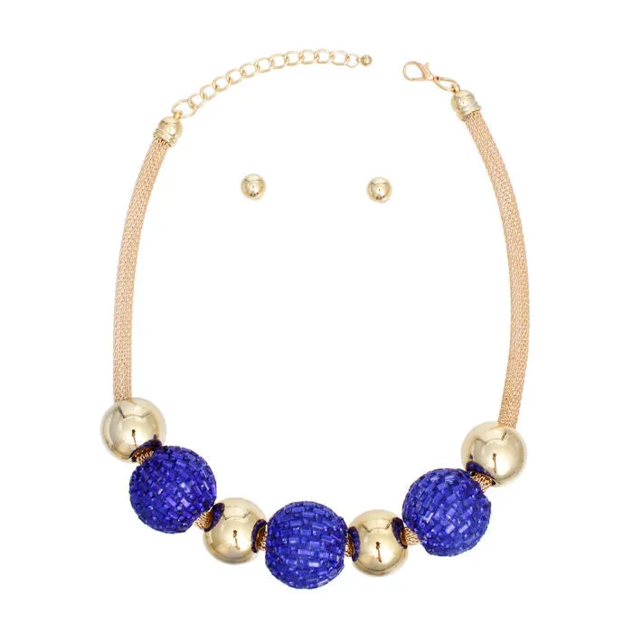 Necklace Disco Ball Bead Set for Women