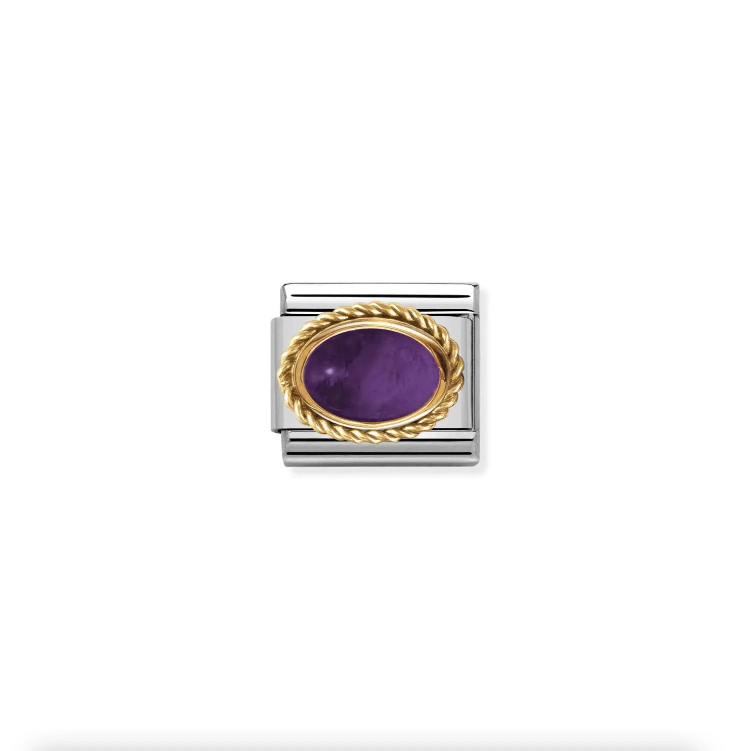 Nomination - Link Oval Stone Braided Setting 18K Gold AMETHYST