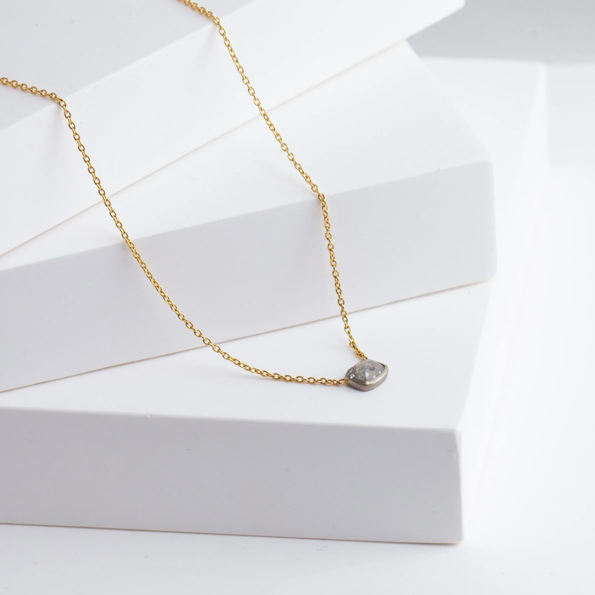 One-of-a-kind Ice diamond two-tone necklace