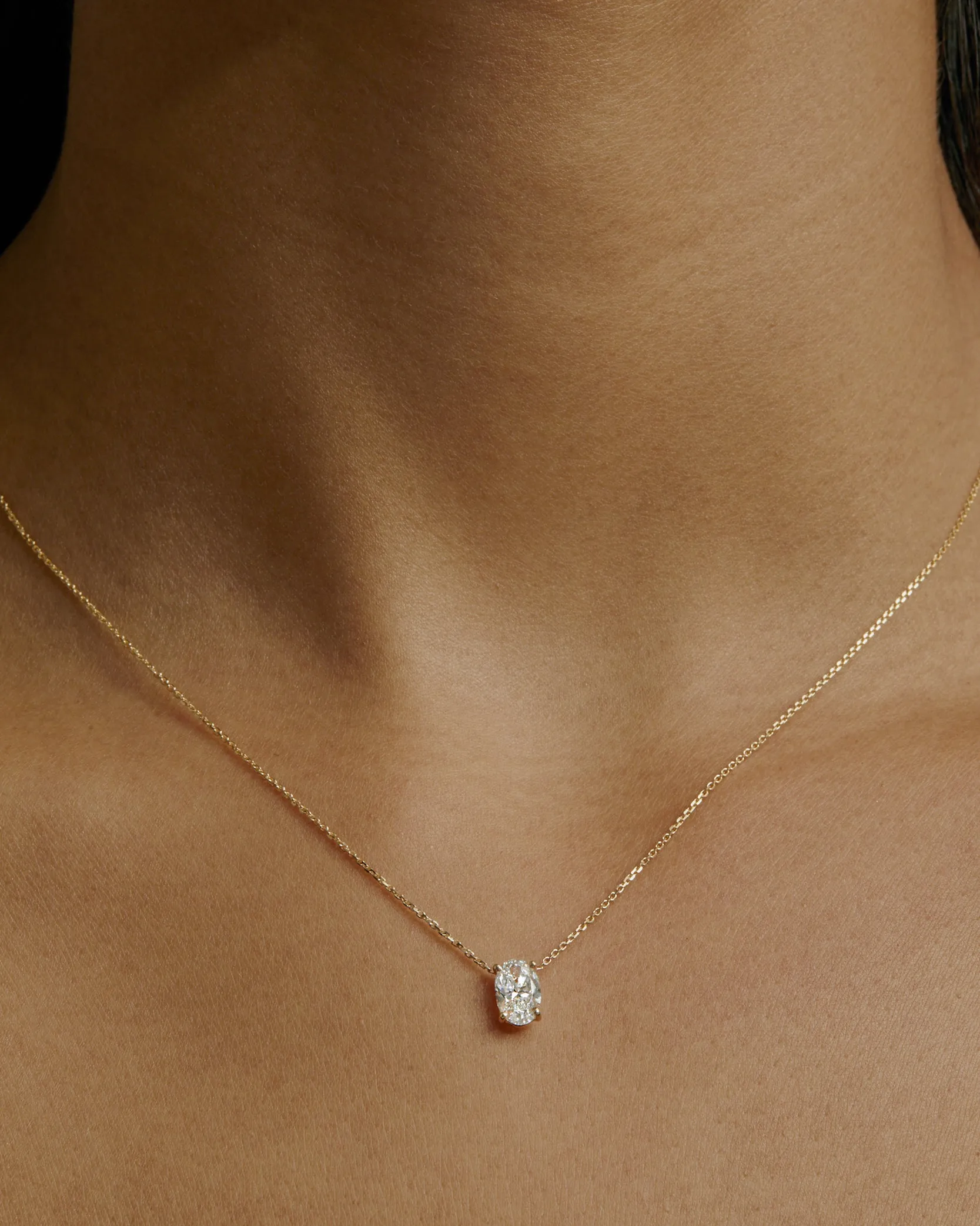 Oval Diamond Necklace