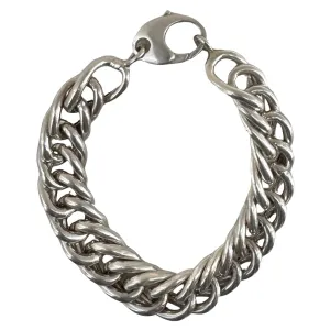 P R E - L O V E D // chunkiest curb / sterling silver wide curb chain bracelet / 7.5", 27g