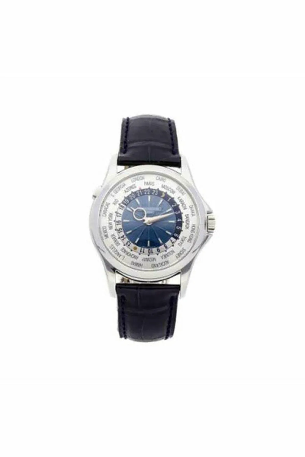 patek philippe complications world time platinum men's watch ref. 5130p-001