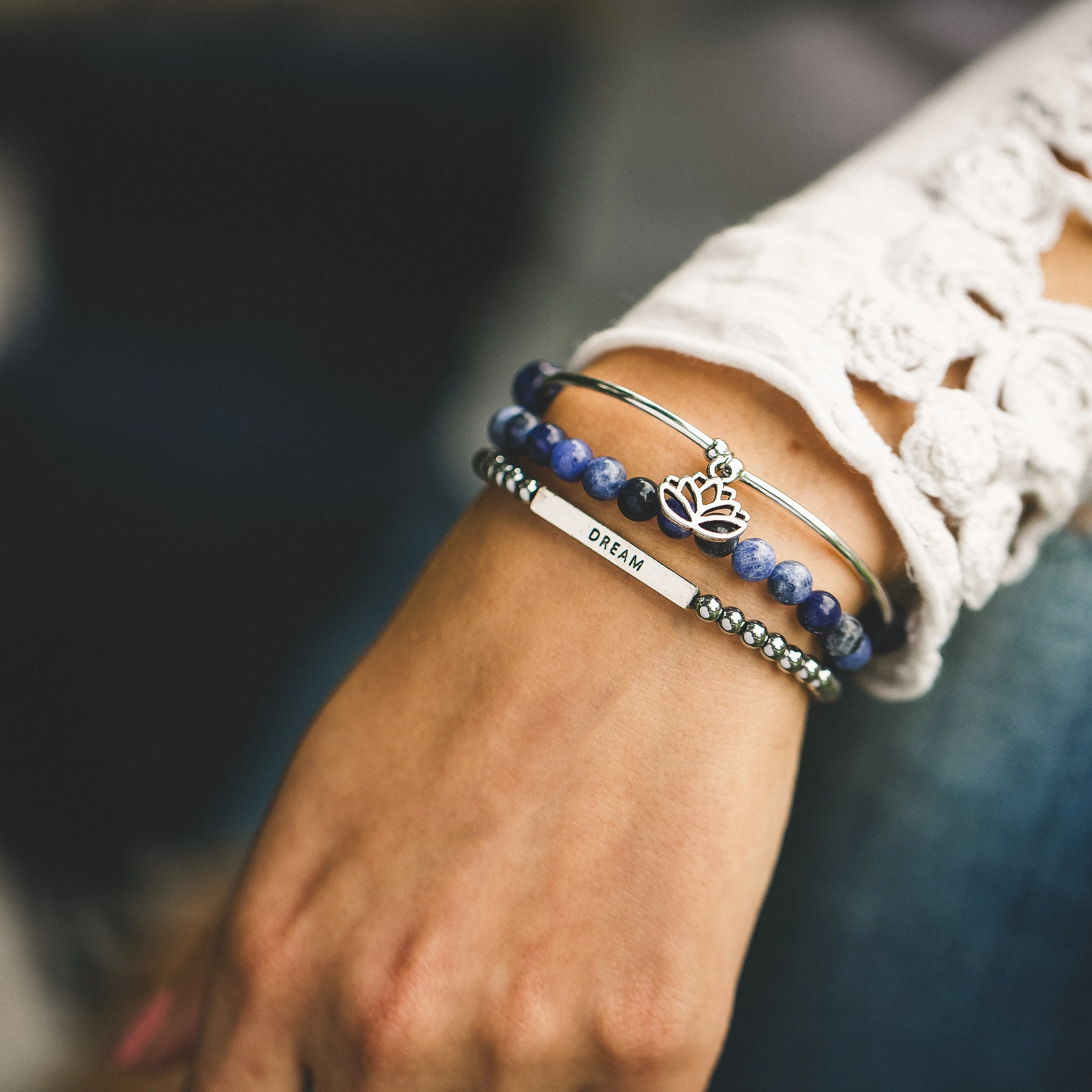 Paw Print | Soft Bangle Charm Bracelet | Amethyst