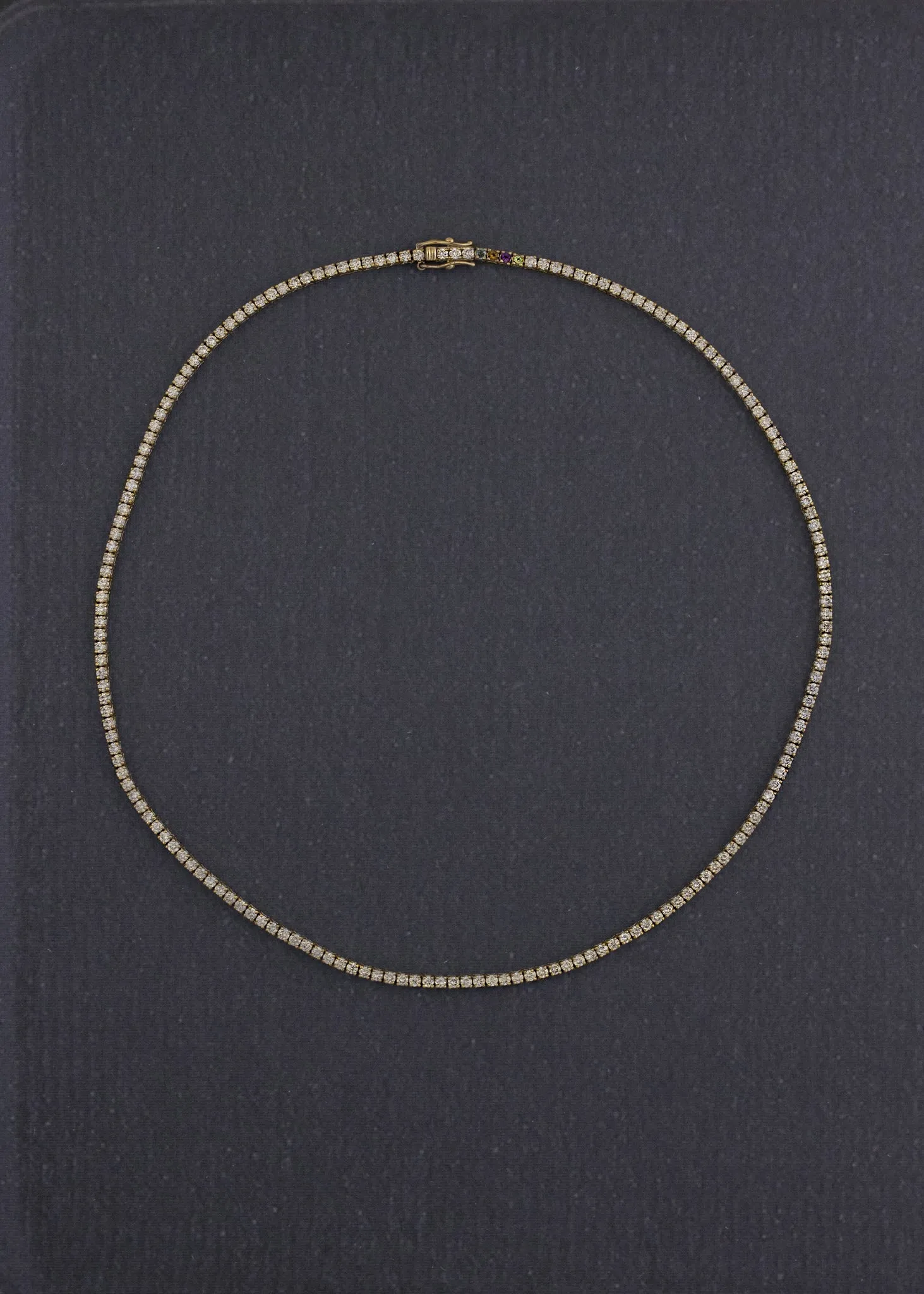 Petite Diana Tennis Necklace Birthstones Yellow Gold