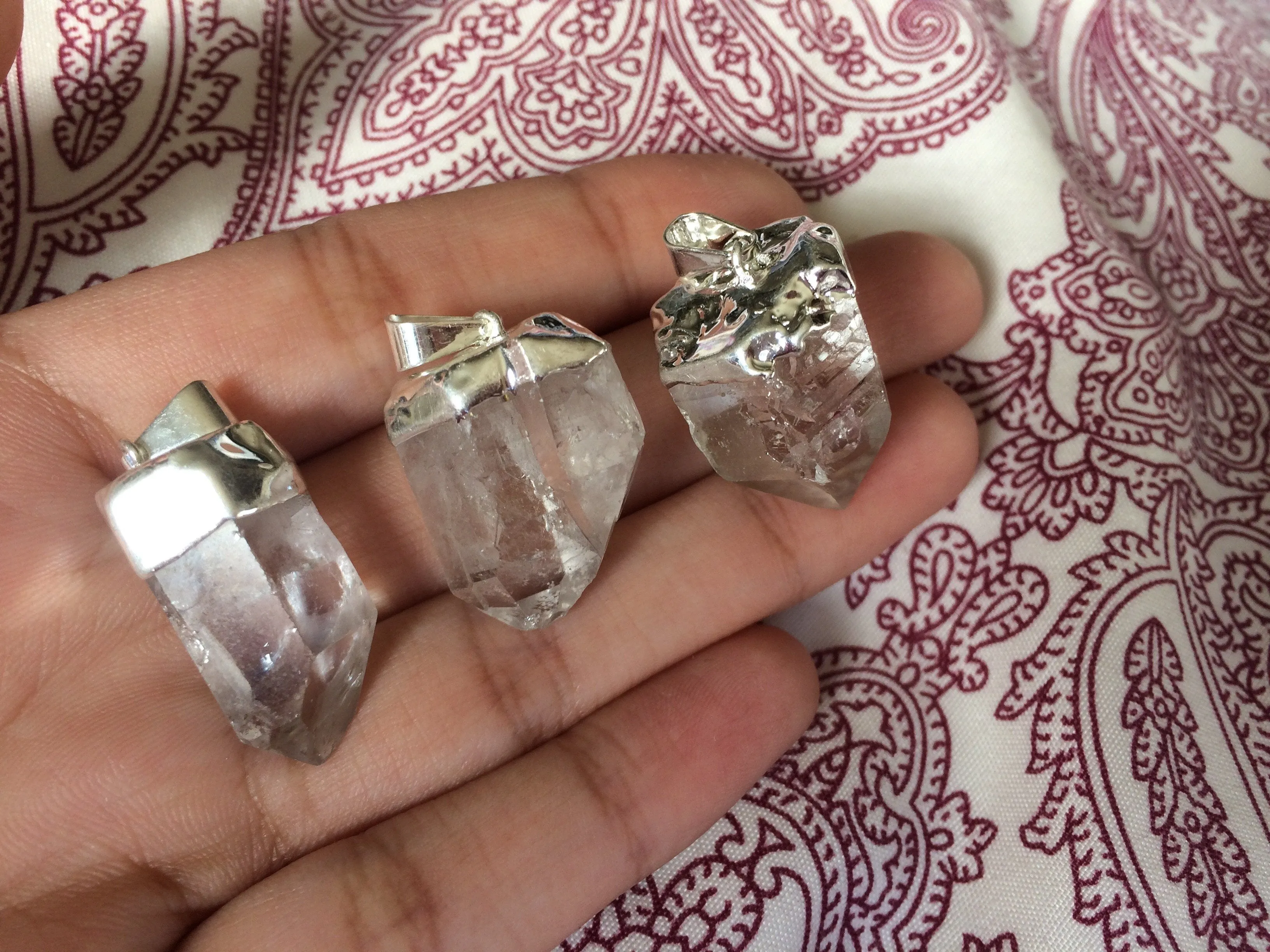 Petite Silver Quartz Point Necklaces