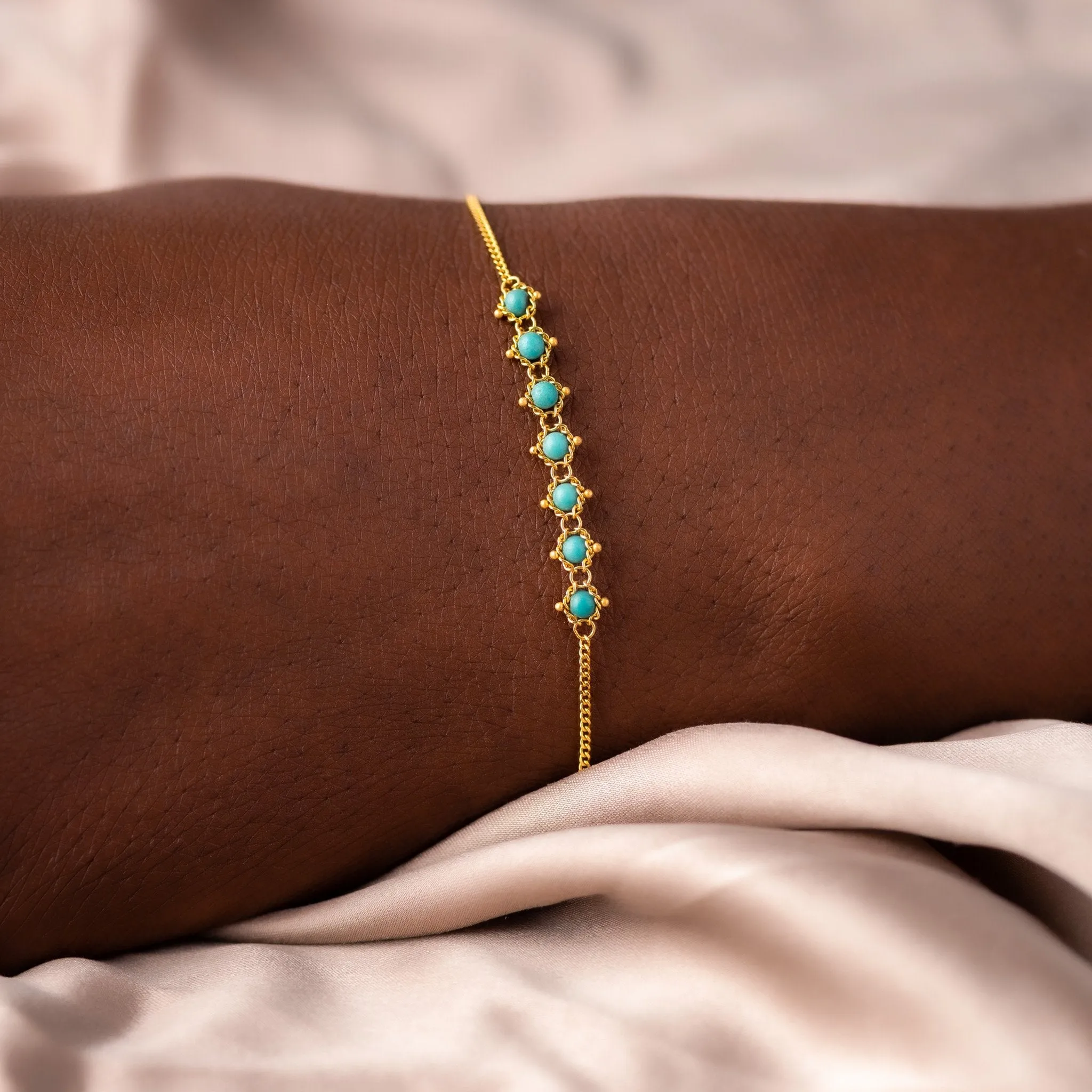 Petite Textile Bracelet in Turquoise