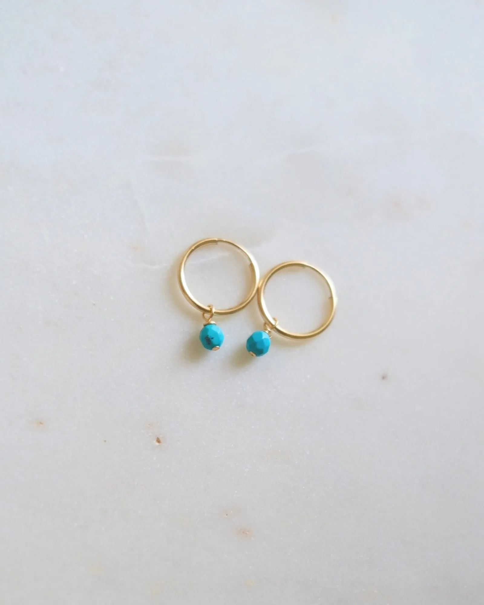 Petite Turquoise Infinity Hoops