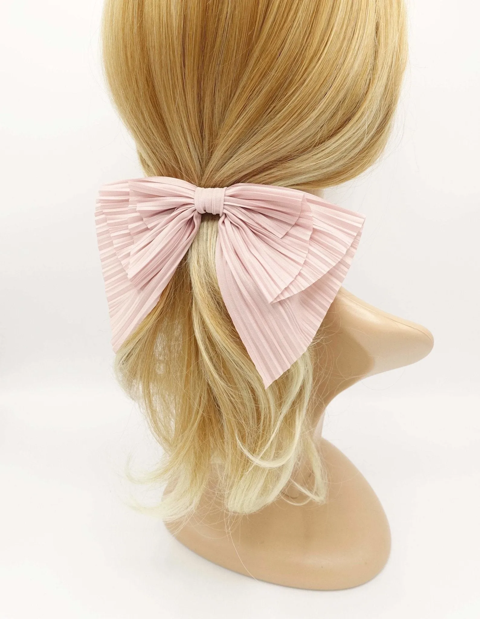 pleated fabric hair bow thin Spring hair accessory for women