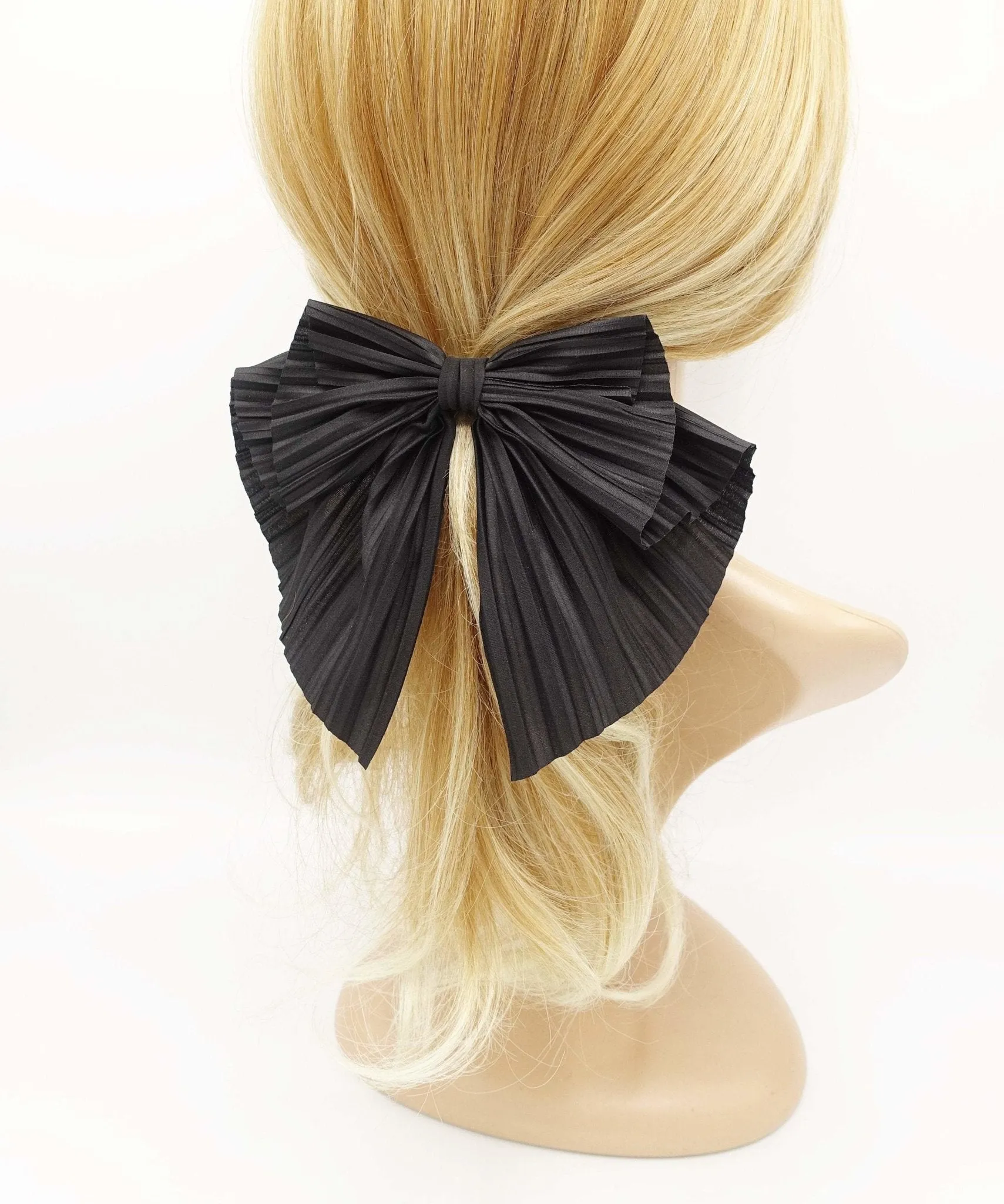 pleated fabric hair bow thin Spring hair accessory for women