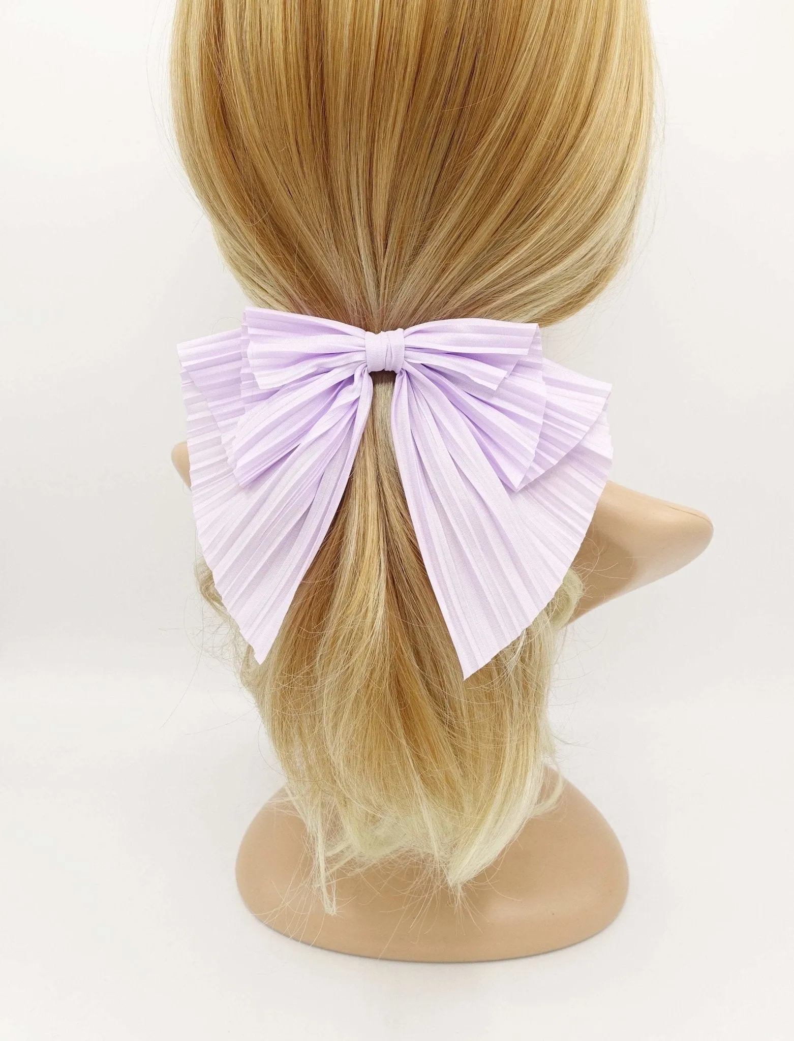 pleated fabric hair bow thin Spring hair accessory for women