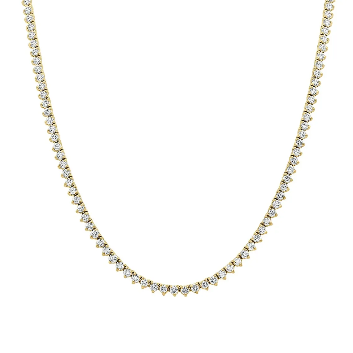 Ready to Ship Diamond Tennis Necklace (4.50 ct.) 1.7 mm 3-Prongs Setting in 14K Gold