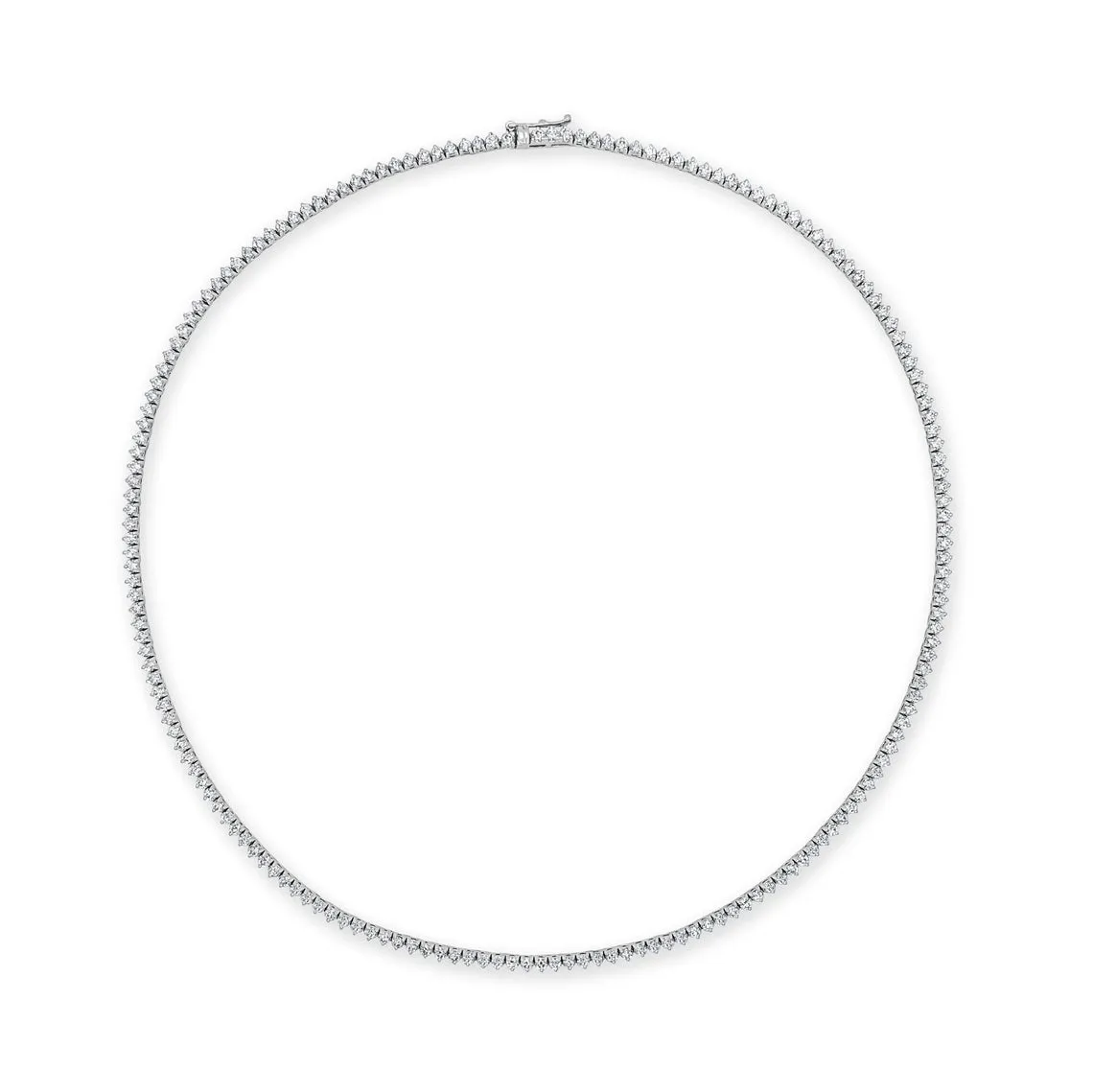 Ready to Ship Diamond Tennis Necklace (4.50 ct.) 1.7 mm 3-Prongs Setting in 14K Gold