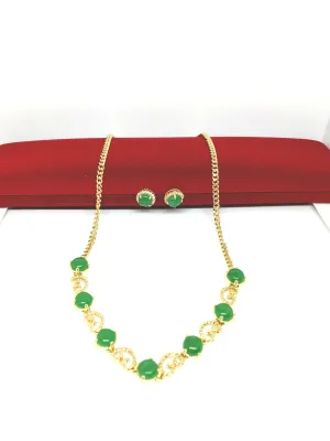 Real Jade Gold Plated Set