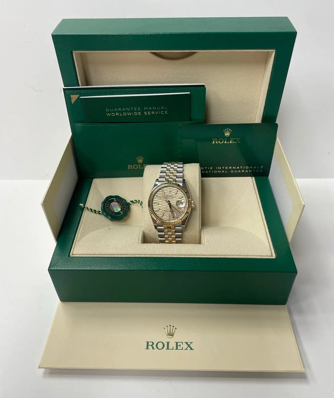 Rolex Datejust 36mm Steel and Yellow Gold  Fluted Motif Dial Jubilee Bracelet (Reference # 126233)