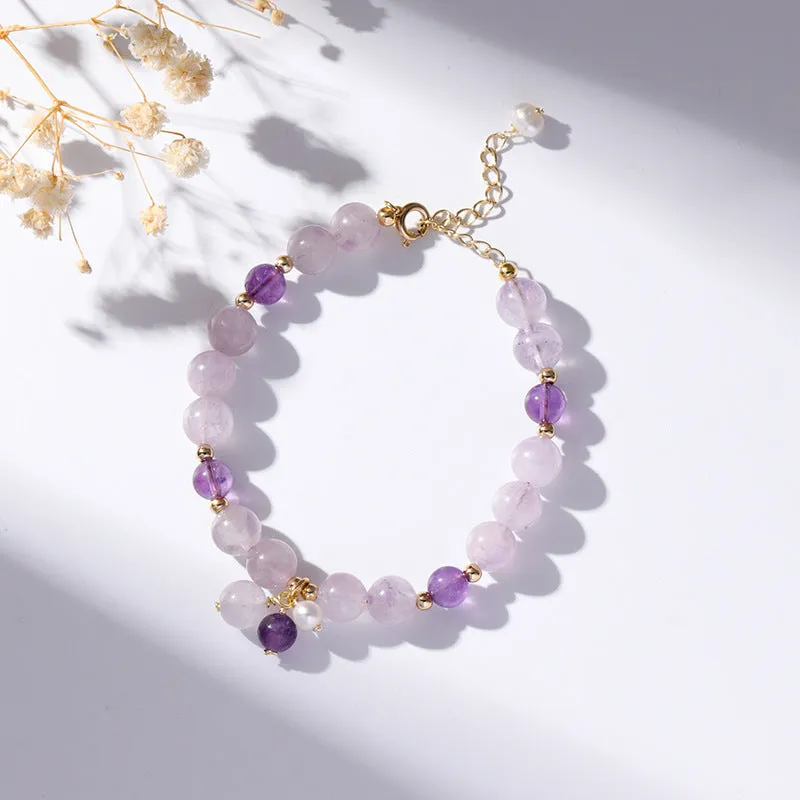 Romantic Lavender Amethyst Crystal Bracelet – Exquisite Sterling Silver Design