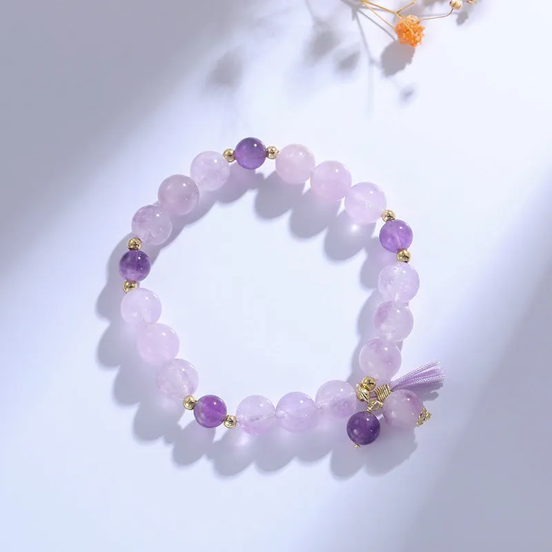 Romantic Lavender Amethyst Crystal Bracelet – Exquisite Sterling Silver Design