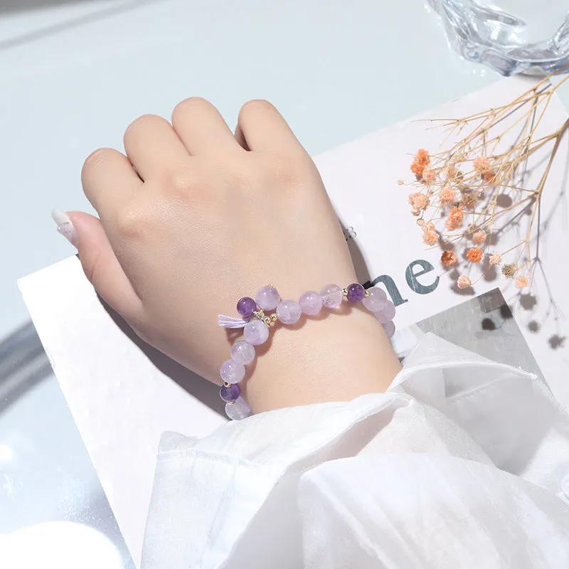 Romantic Lavender Amethyst Crystal Bracelet – Exquisite Sterling Silver Design