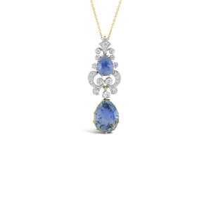 Sapphire & Diamond Victorian Necklace