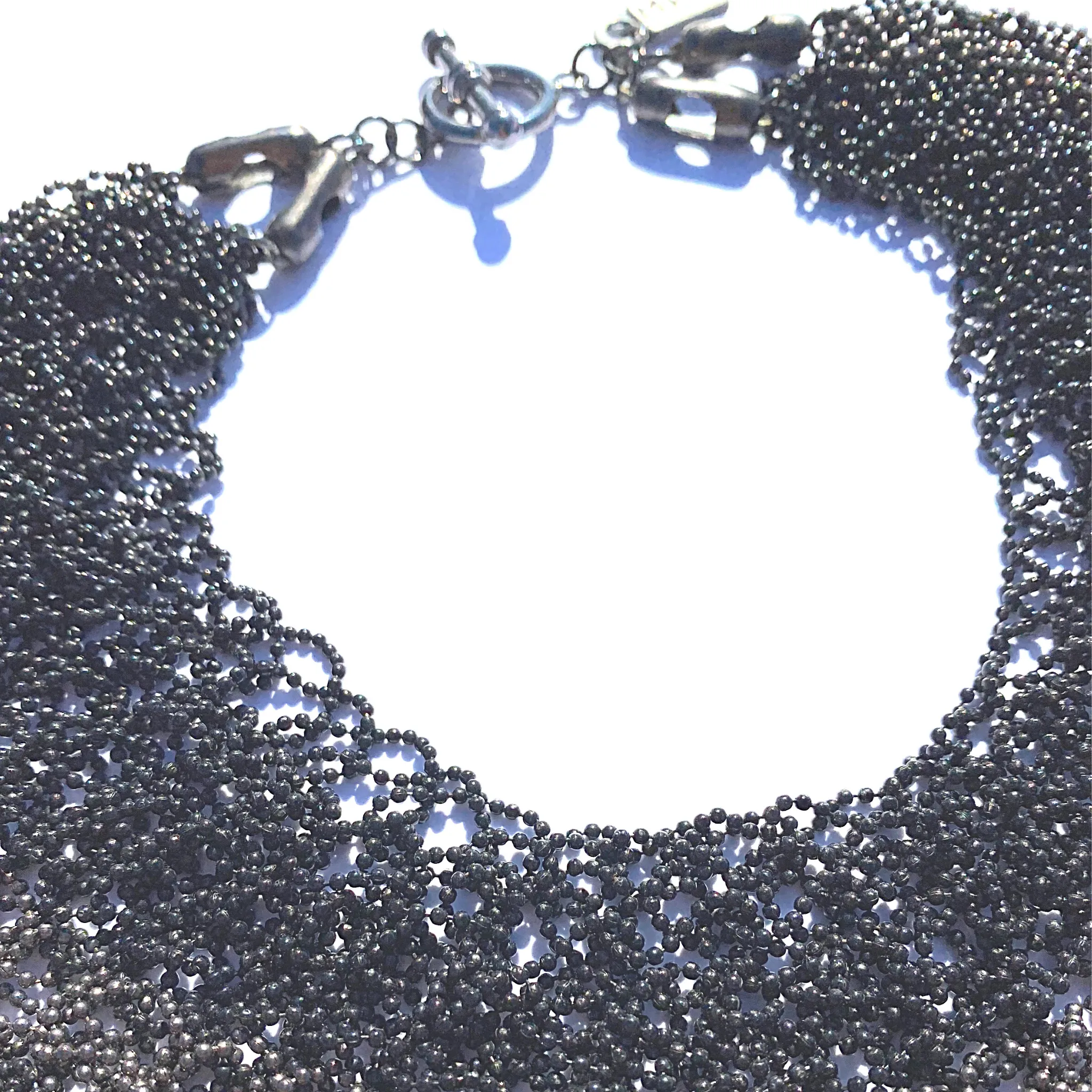 Sea Change Choker Hanky Necklace in Black/Gunmetal