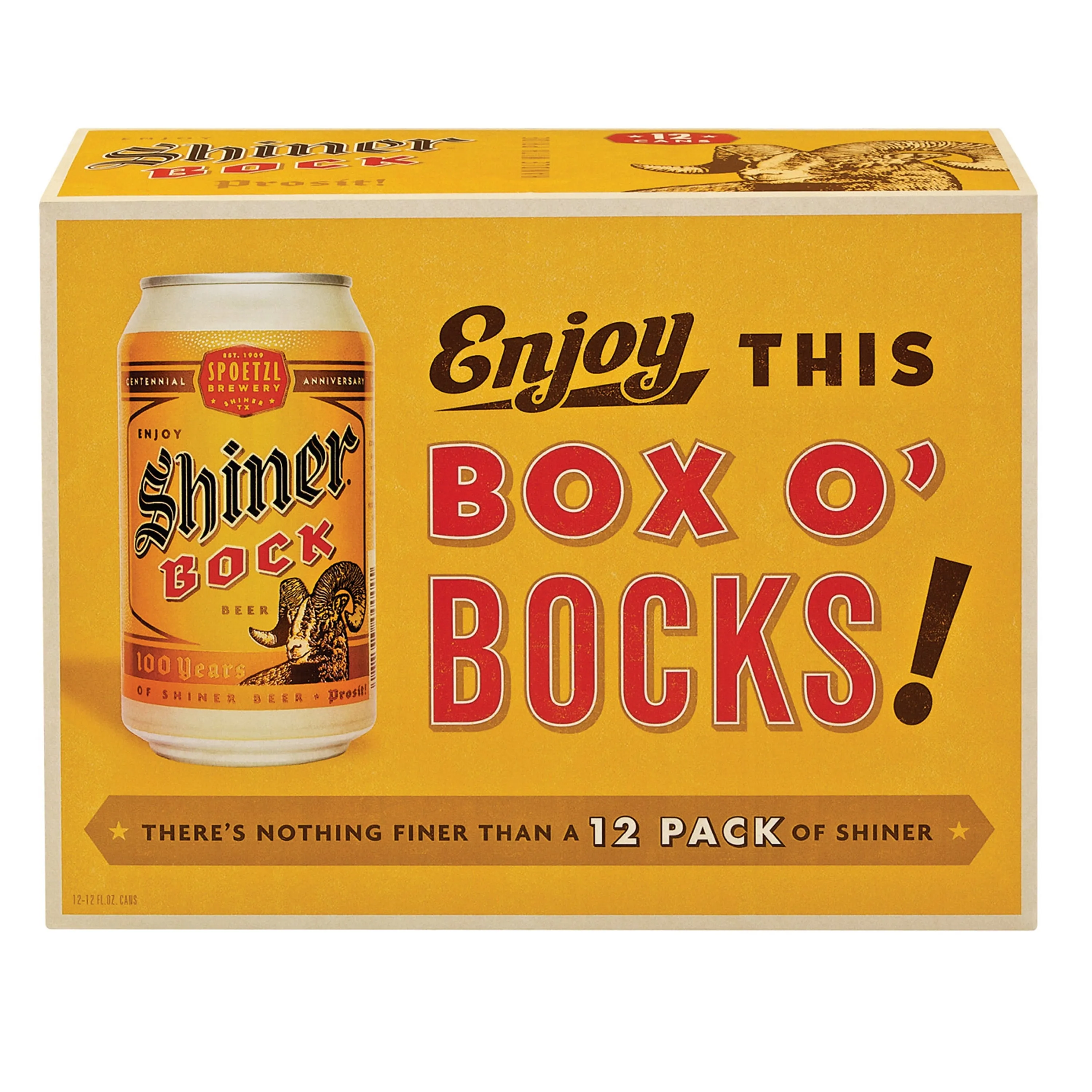 Shiner Bock Beer, Shiner Craft Beer, 12 Pack, 12 fl oz Cans, 4.4% ABV, 141 Calories, 12.4g Carbs