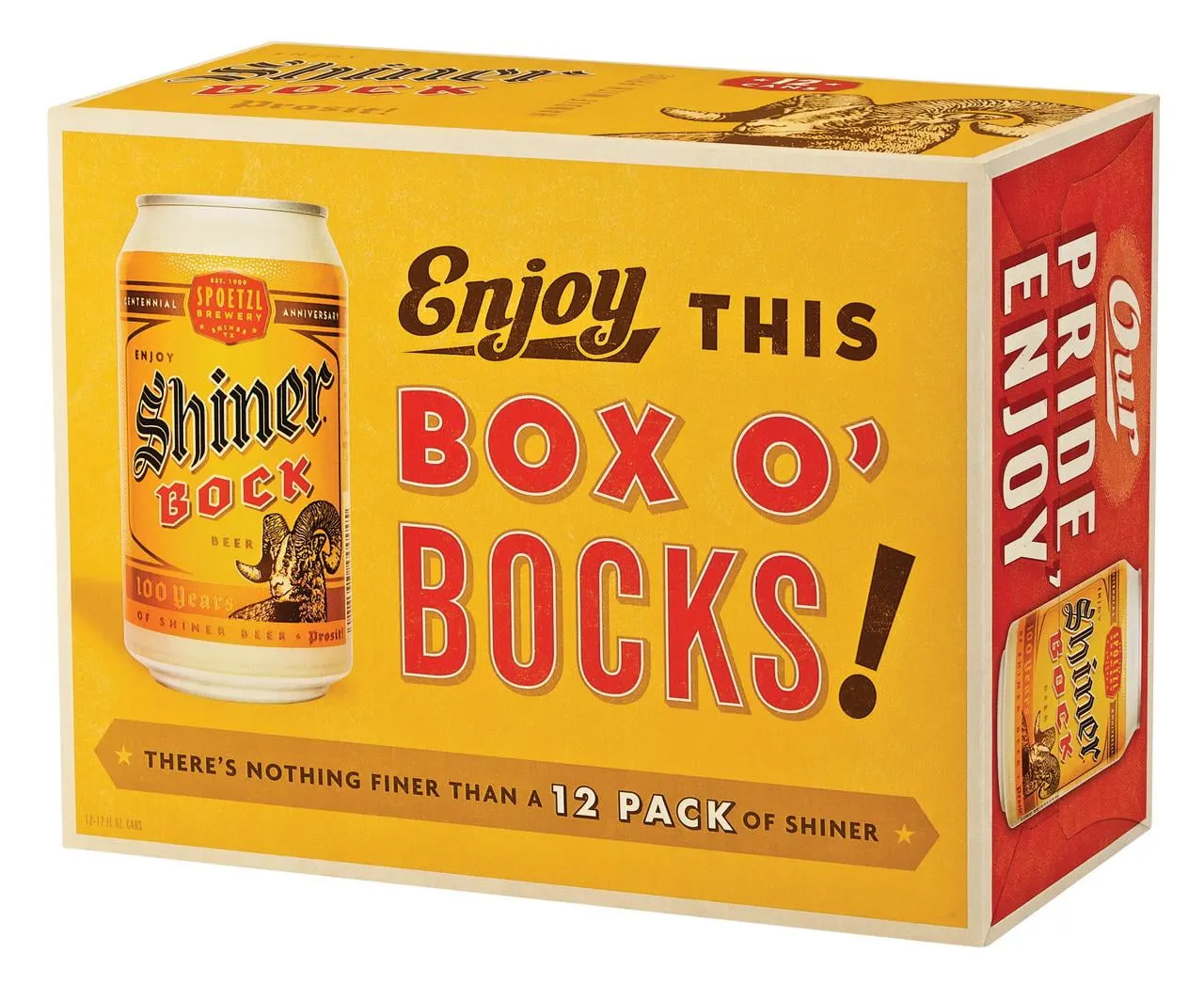 Shiner Bock Beer, Shiner Craft Beer, 12 Pack, 12 fl oz Cans, 4.4% ABV, 141 Calories, 12.4g Carbs