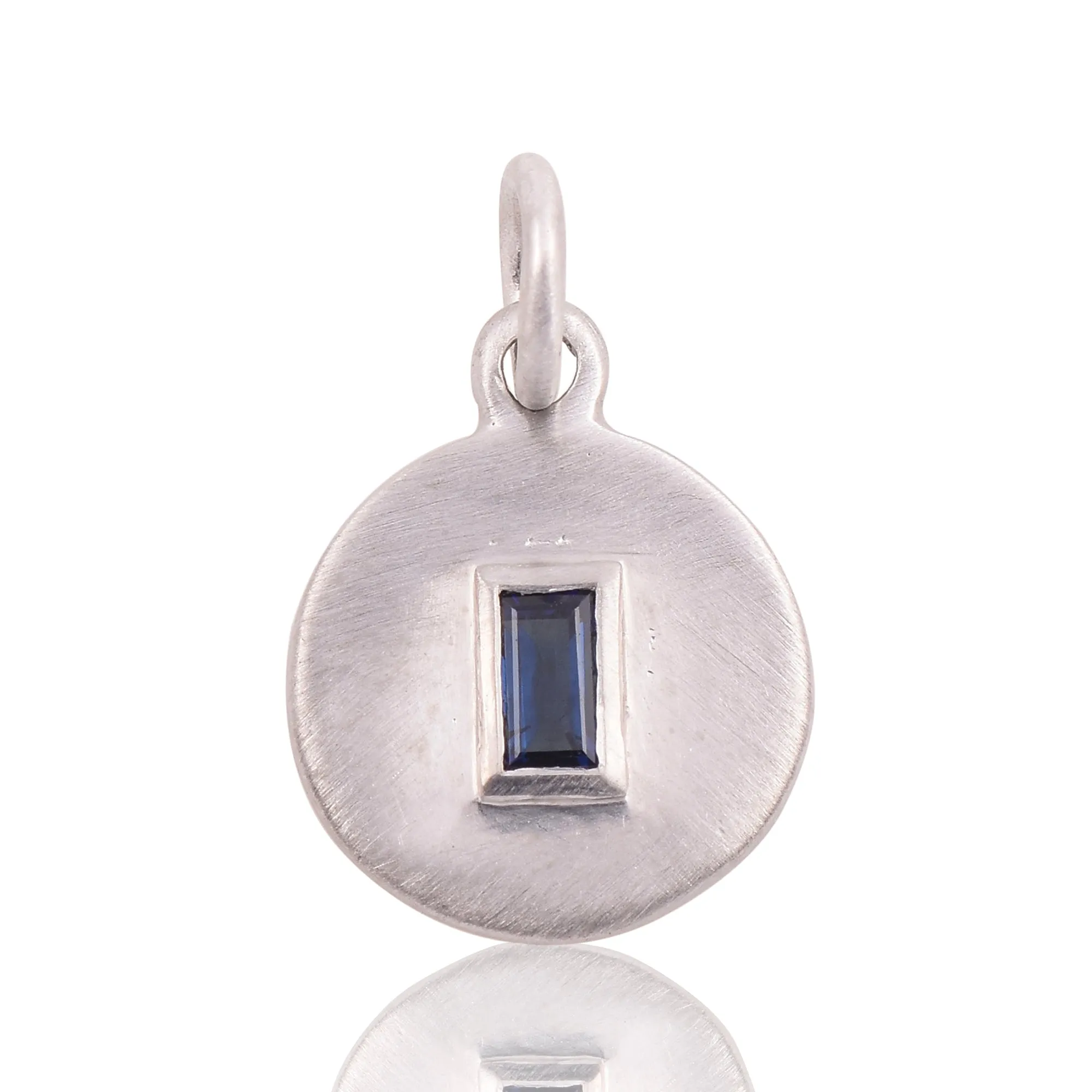 Silver Blue Sapphire Round Charms Pendant