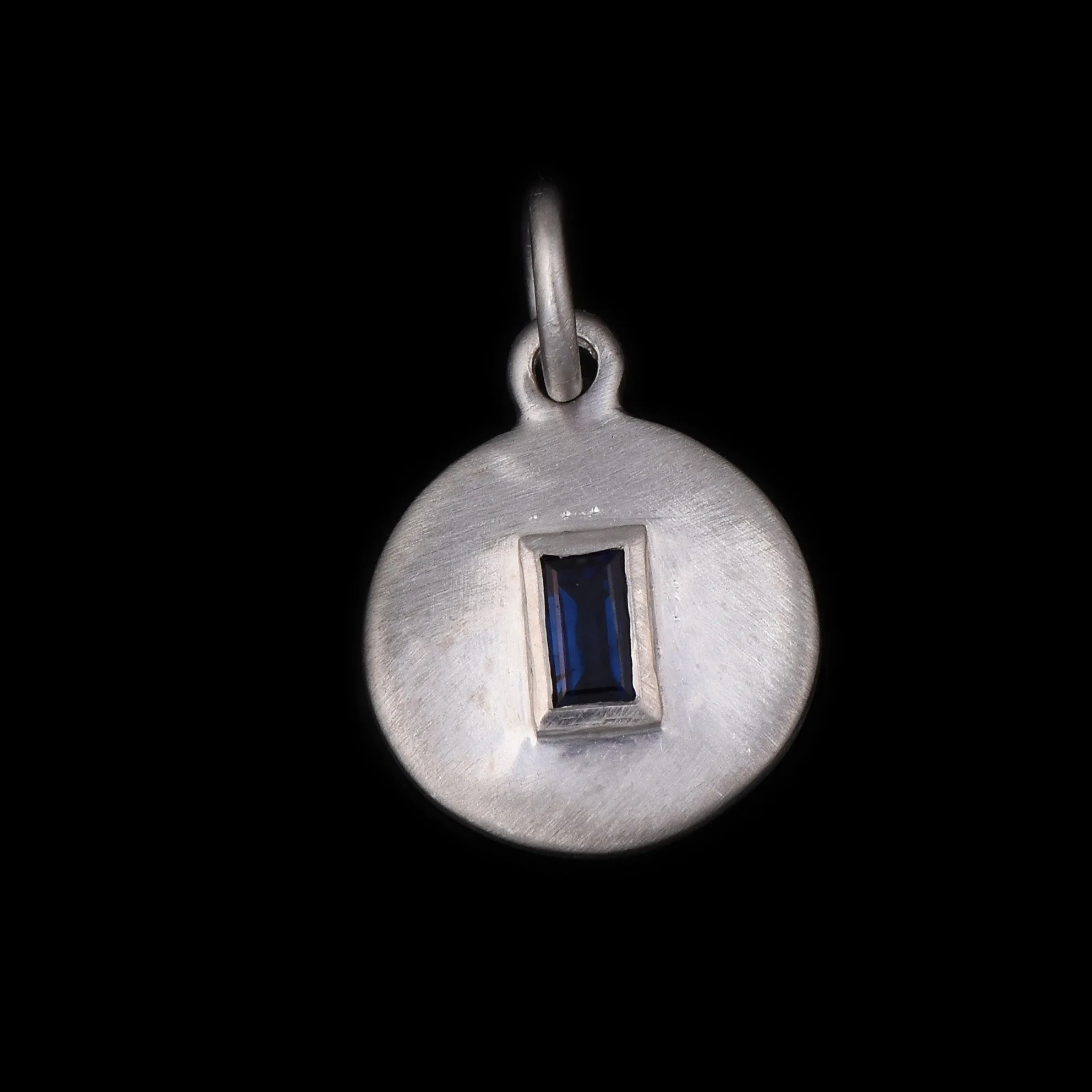 Silver Blue Sapphire Round Charms Pendant