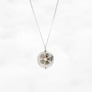 Silver Flower Tourmaline Necklace