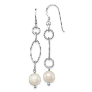 Silver Fresh Water Sheperds Hook Pearl Earrings