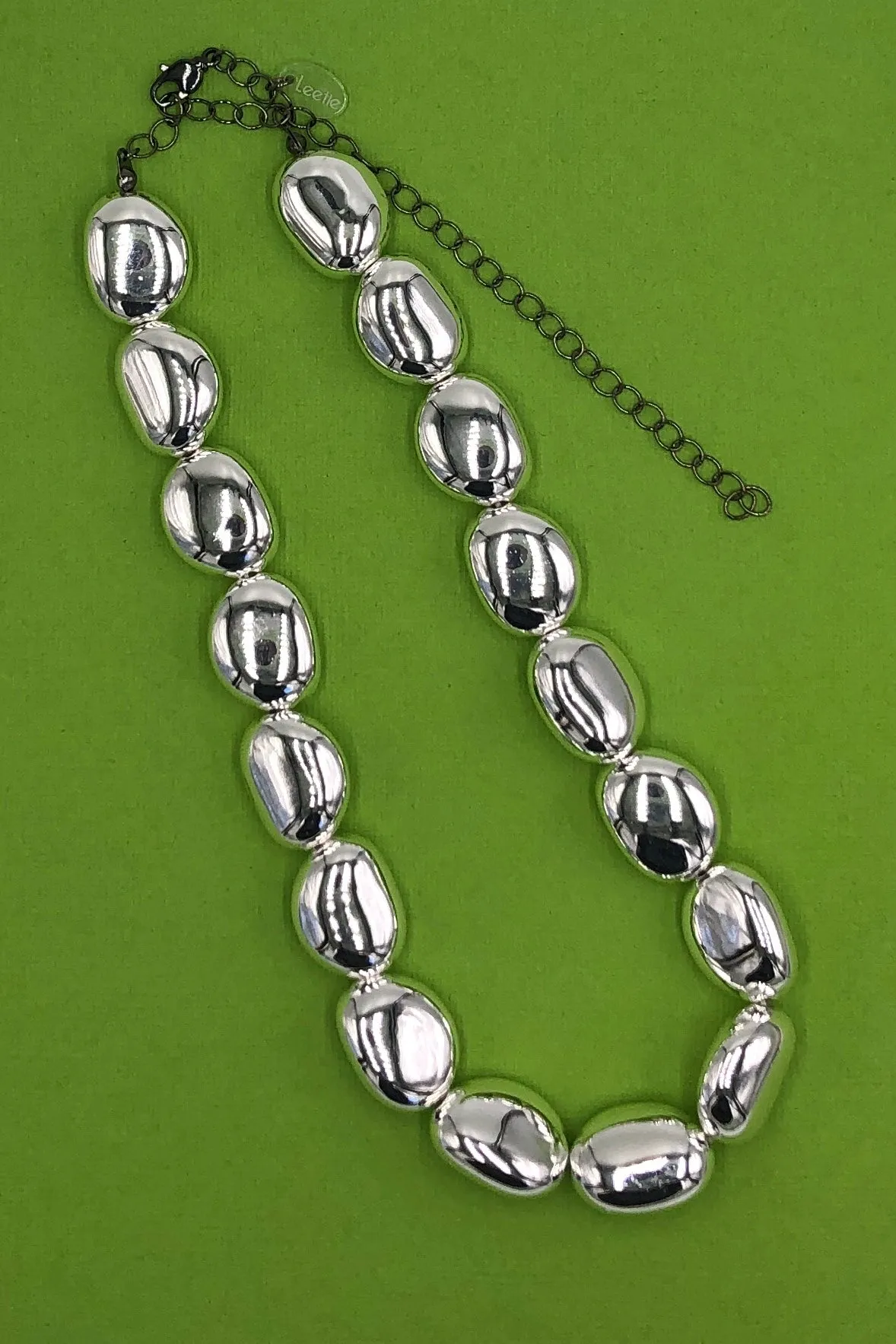 Silver Pebble Bead Marco Necklace