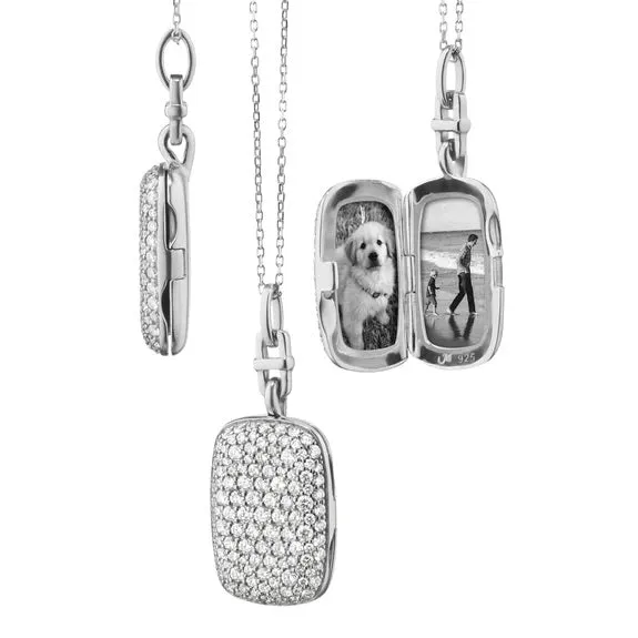 SLIM "FRAN" STERLING SILVER LOCKET NECKLACE