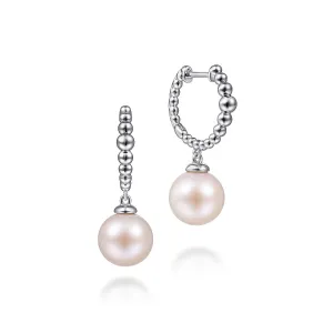 Sterling Silver 8 mm Fresh Water Pearl Drop Earrings