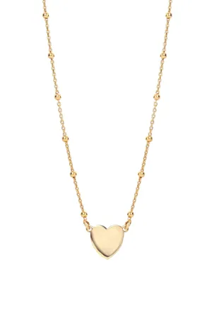 Sterling Silver Gold Plated Heart Necklace