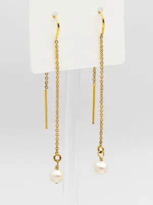 Susan Rifkin Freshwater Pearl Threader Earrings | 14k Gold Filled