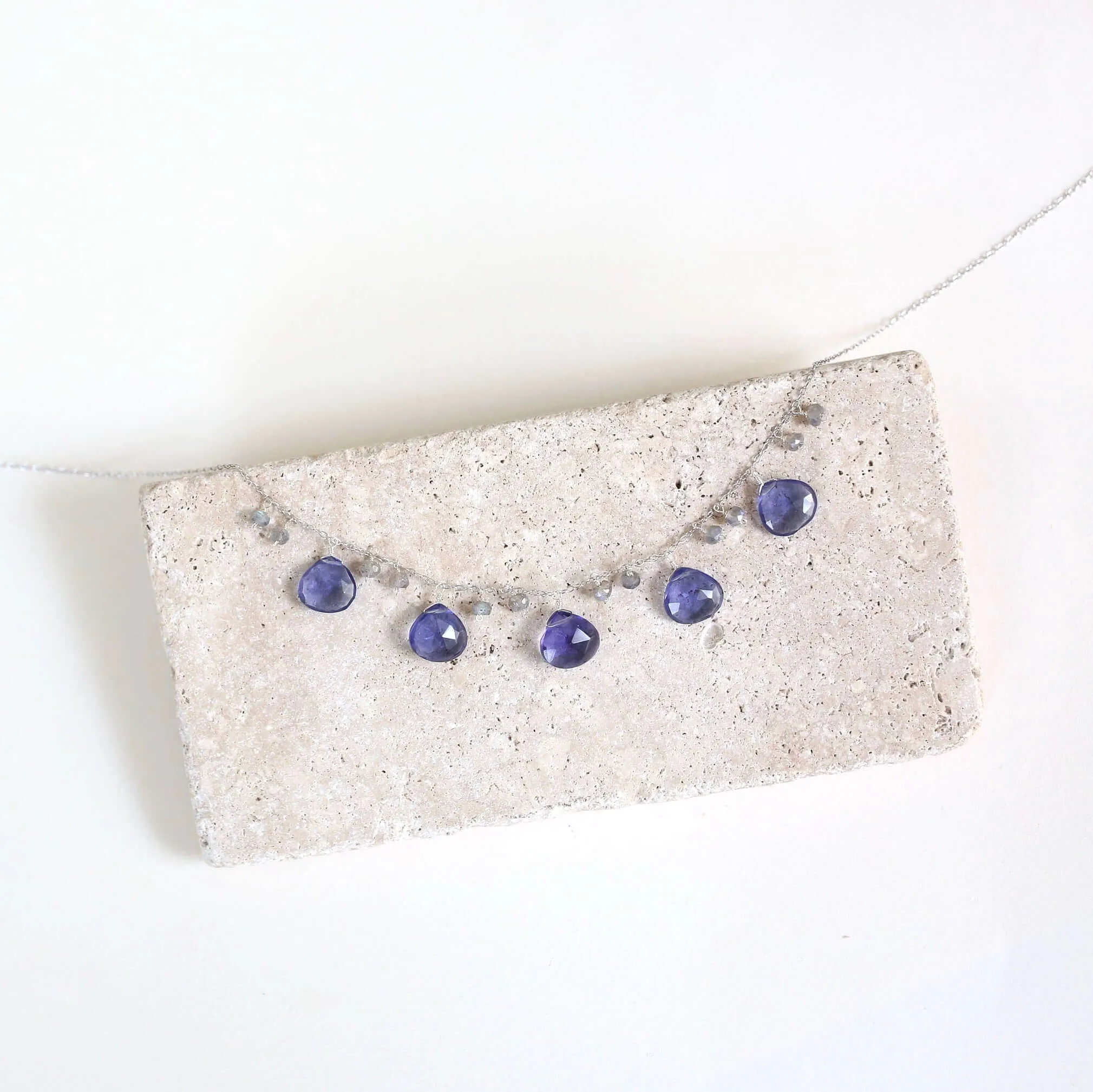 Tanzanite Quartz Silver Sparkler Necklace