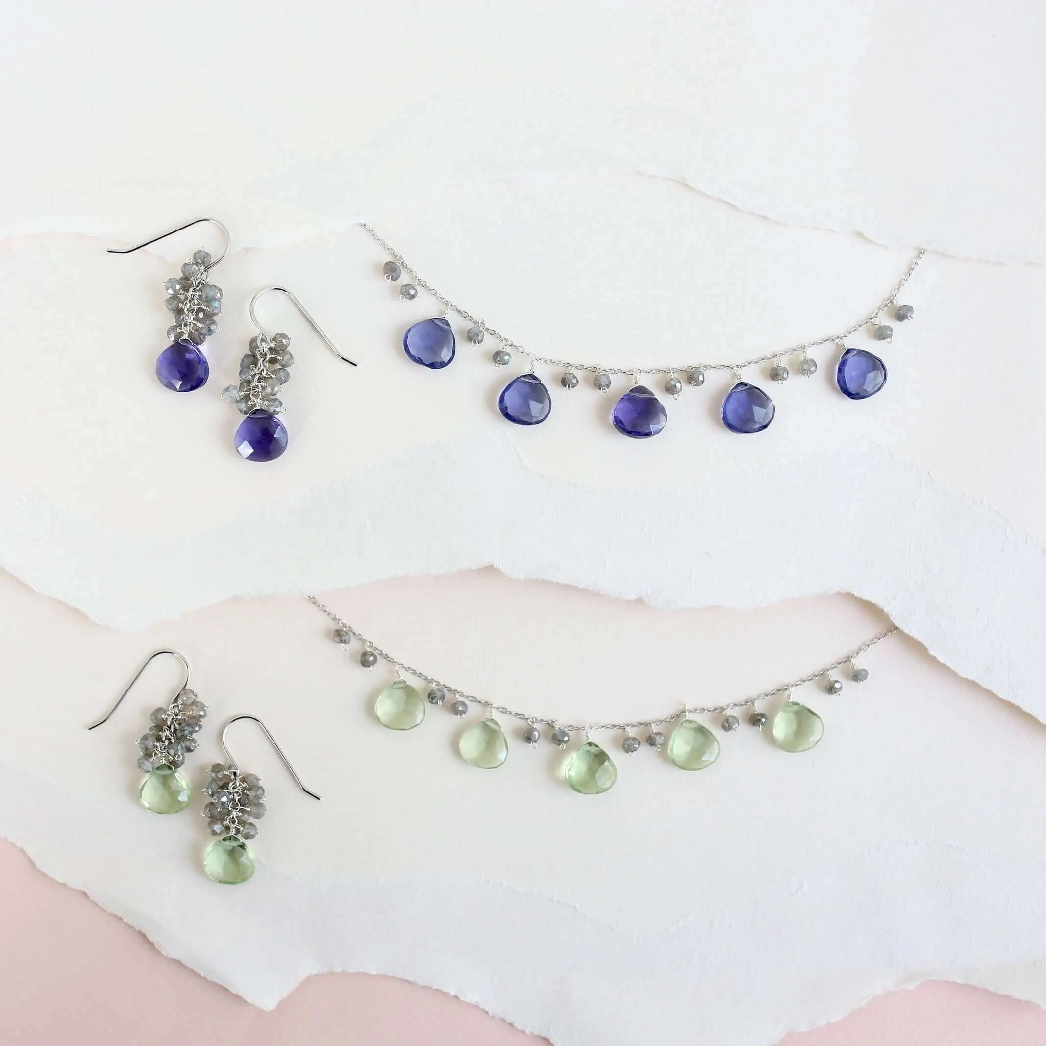 Tanzanite Quartz Silver Sparkler Necklace