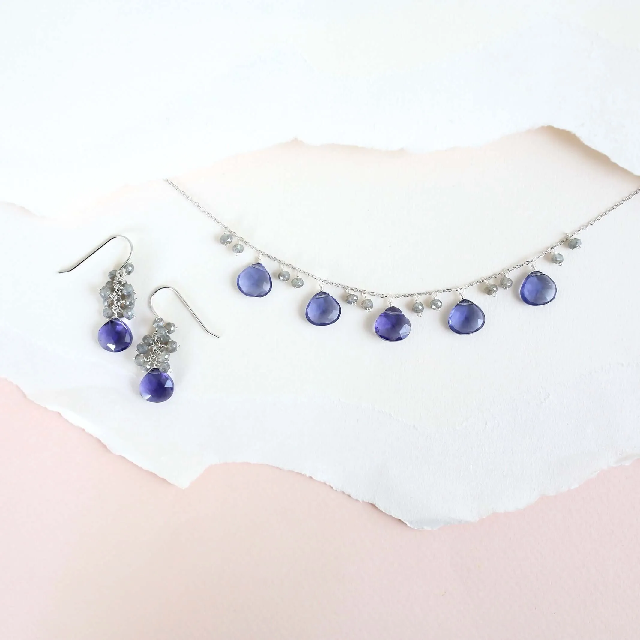 Tanzanite Quartz Silver Sparkler Necklace