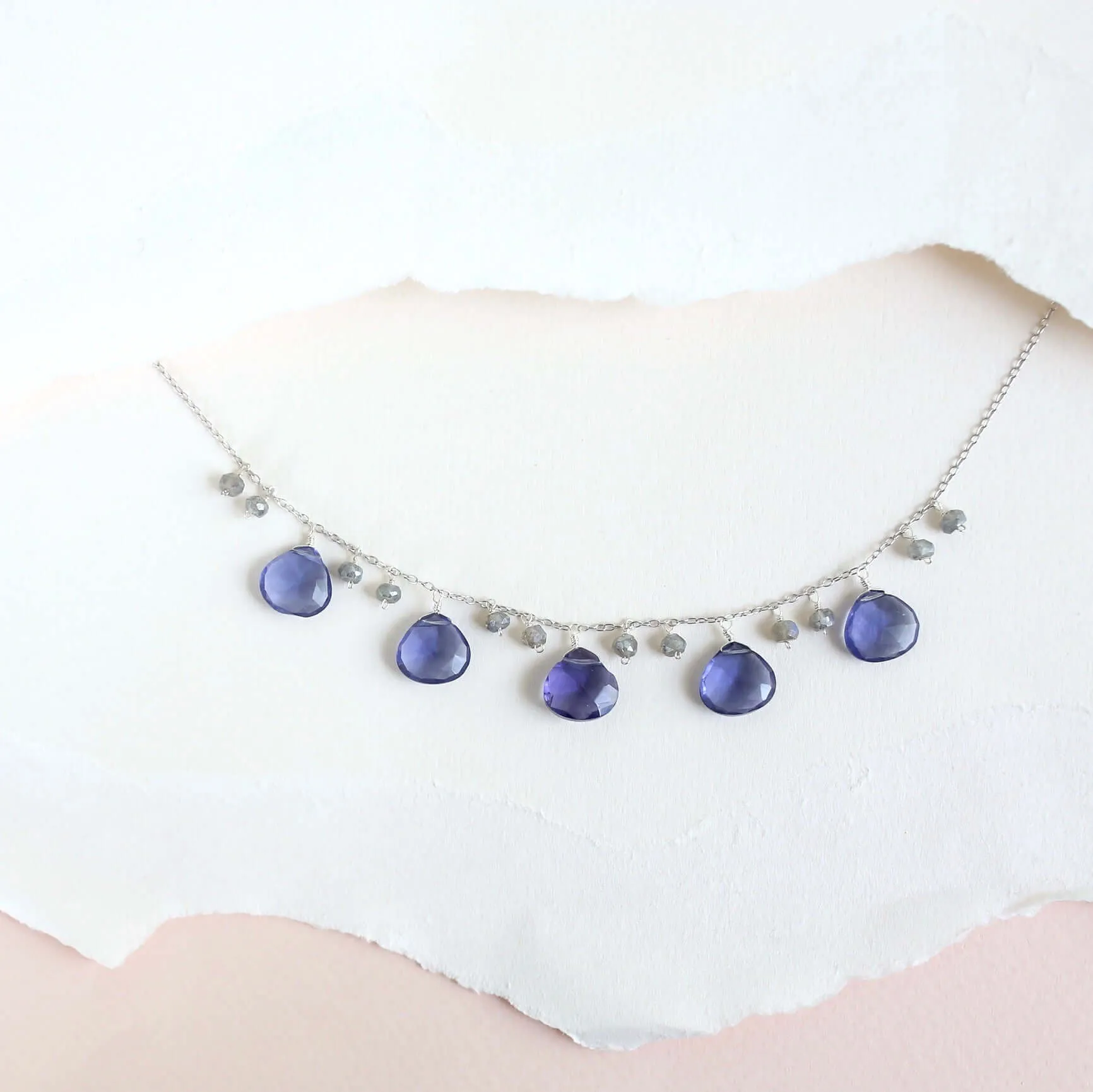 Tanzanite Quartz Silver Sparkler Necklace