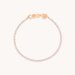 Tennis Chain Bracelet in Rose Gold