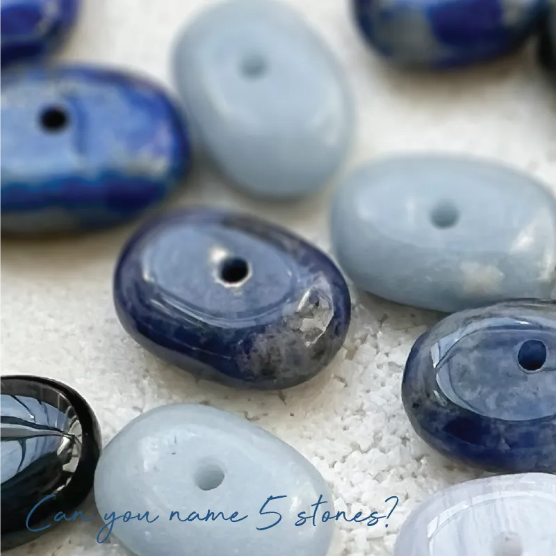 Throat Chakra Stones Crystal Ritual Necklace - Deep Blue